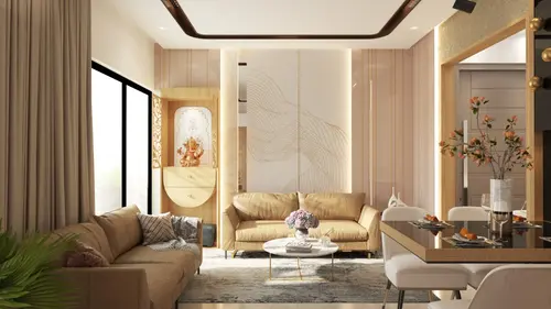 Best luxury living room interior design in Pune - Premium residential project by Citi Design Studio